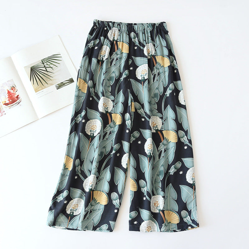 new ladies summer pants thin section soft artificial cotton loose casual home pants can be worn outside