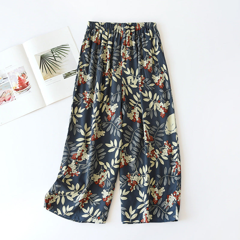 new ladies summer pants thin section soft artificial cotton loose casual home pants can be worn outside