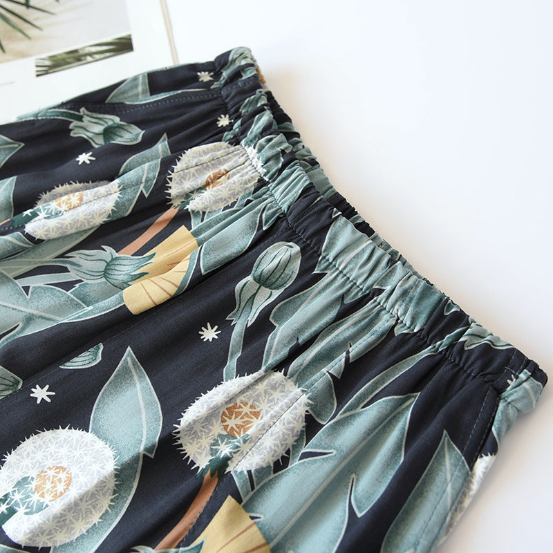 new ladies summer pants thin section soft artificial cotton loose casual home pants can be worn outside
