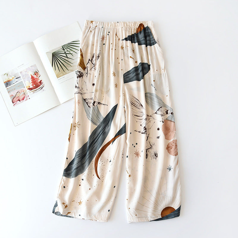 new ladies summer pants thin section soft artificial cotton loose casual home pants can be worn outside