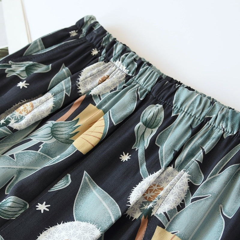 New ladies summer shorts cropped pants thin section soft artificial cotton loose casual home pants can be worn outside