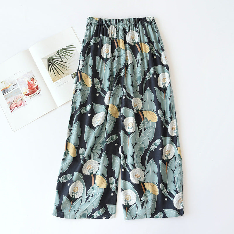 new ladies summer pants thin section soft artificial cotton loose casual home pants can be worn outside