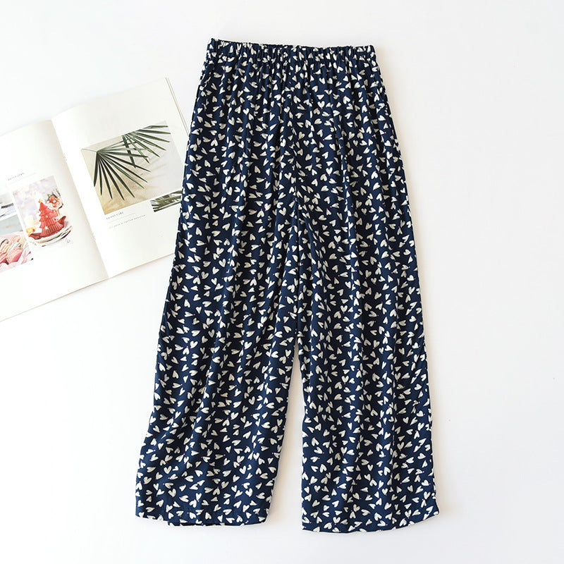 new ladies summer pants thin section soft artificial cotton loose casual home pants can be worn outside