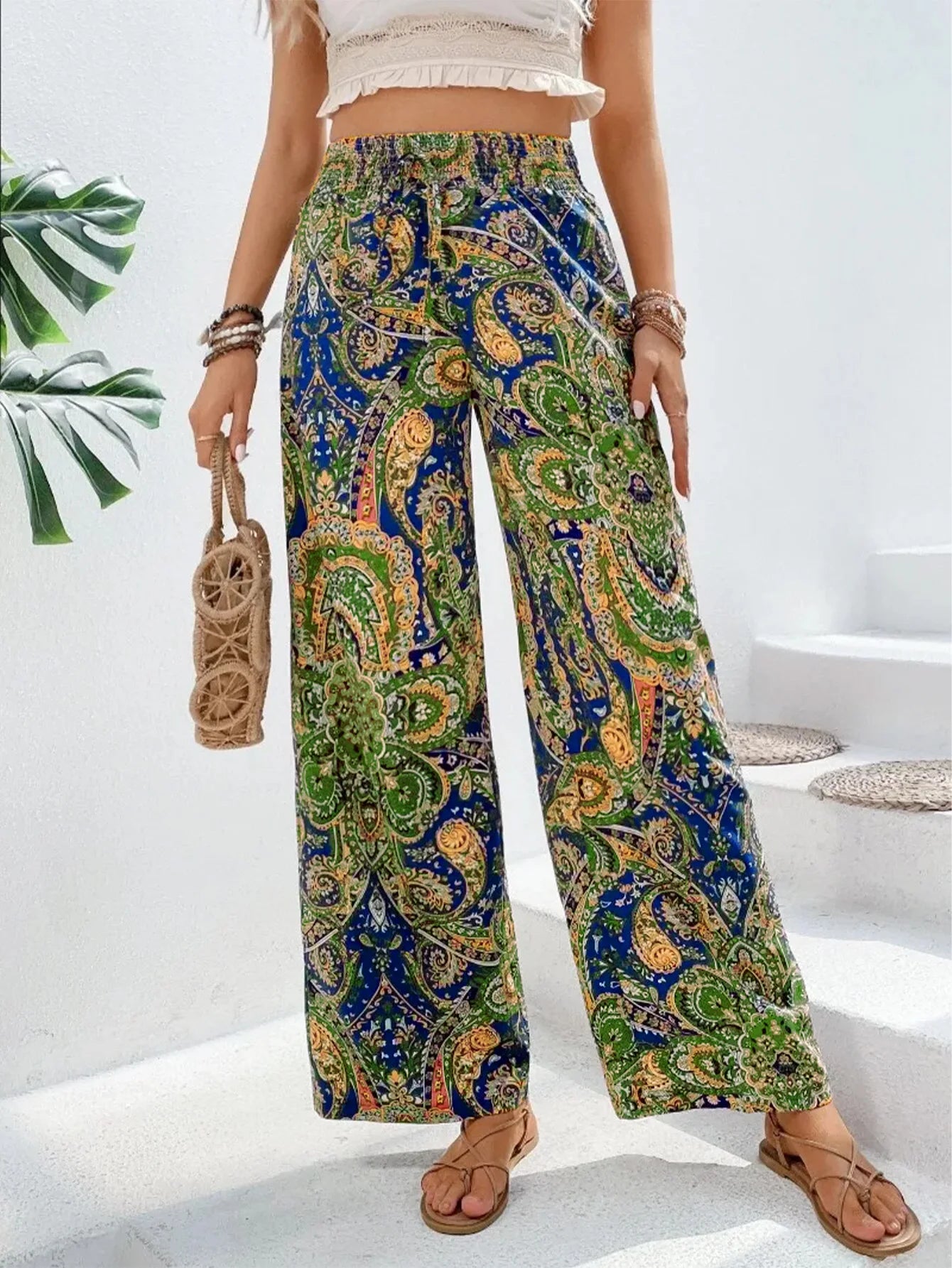 Summer Wide Leg Pants for Women Straight Trouser New Ladies Fashion
