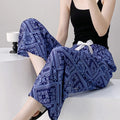 Loungewear Women Summer Pants Thin Bottoms Large Size Home Wear Pants Flower Print Loose Cute Trousers
