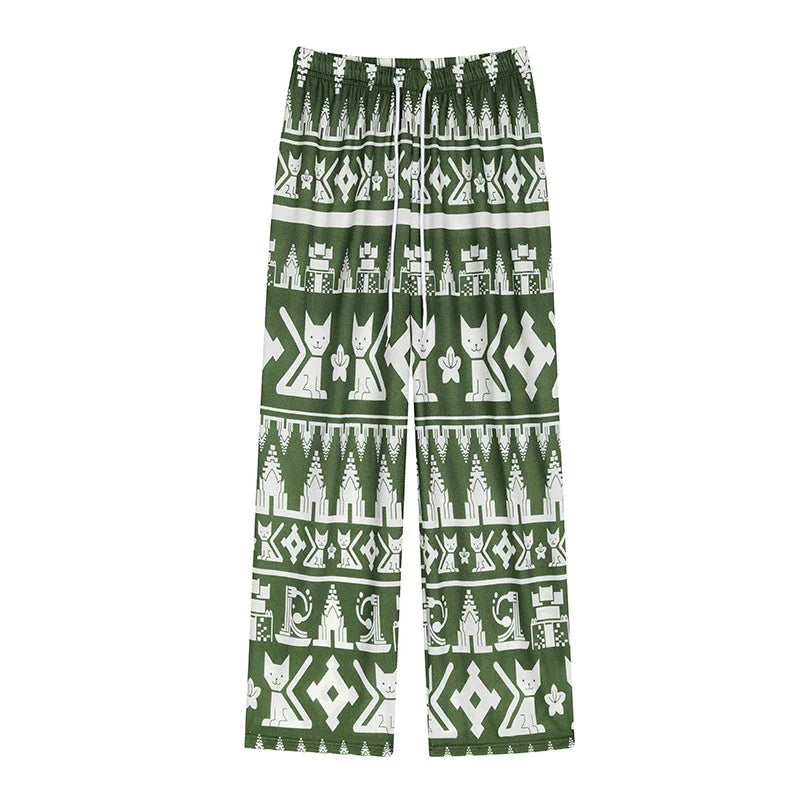 New Cat Wide Leg Pants Casual Pants Women's Trendy Drop Feel Collection Sleepy Pants Pants Home Clothes
