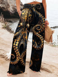 New Women's Drawstring Relaxed-Fit Casual Pants 3D Floral Print Comfortably Chic Wide-Leg Pants