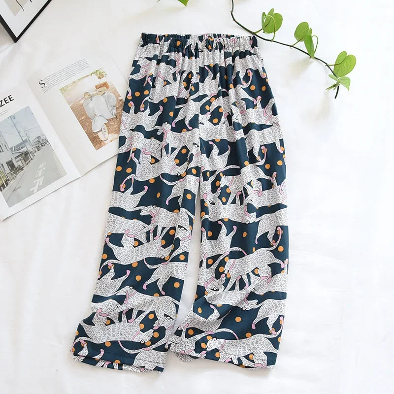 New ladies summer pants thin section soft artificial cotton loose casual loungewear streetwear
