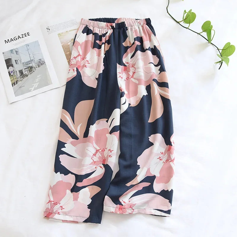 New ladies summer pants thin section soft artificial cotton loose casual loungewear streetwear