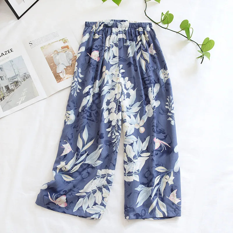 New ladies summer pants thin section soft artificial cotton loose casual loungewear streetwear