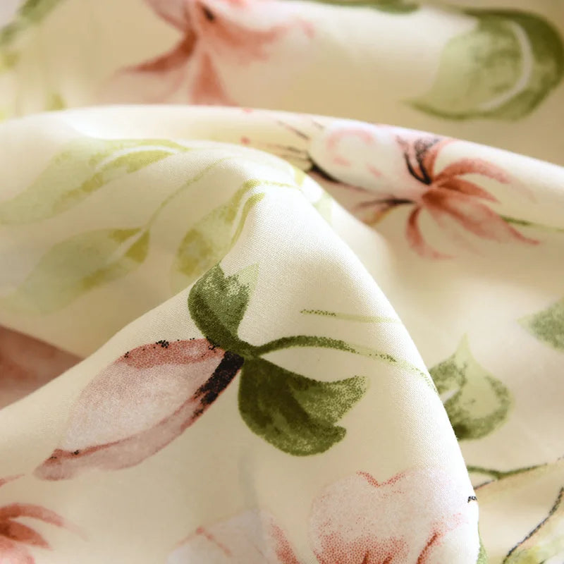 Spring and summer new women's trousers 100% viscose large flowers comfortable pajama pants loose closing home pants plus size