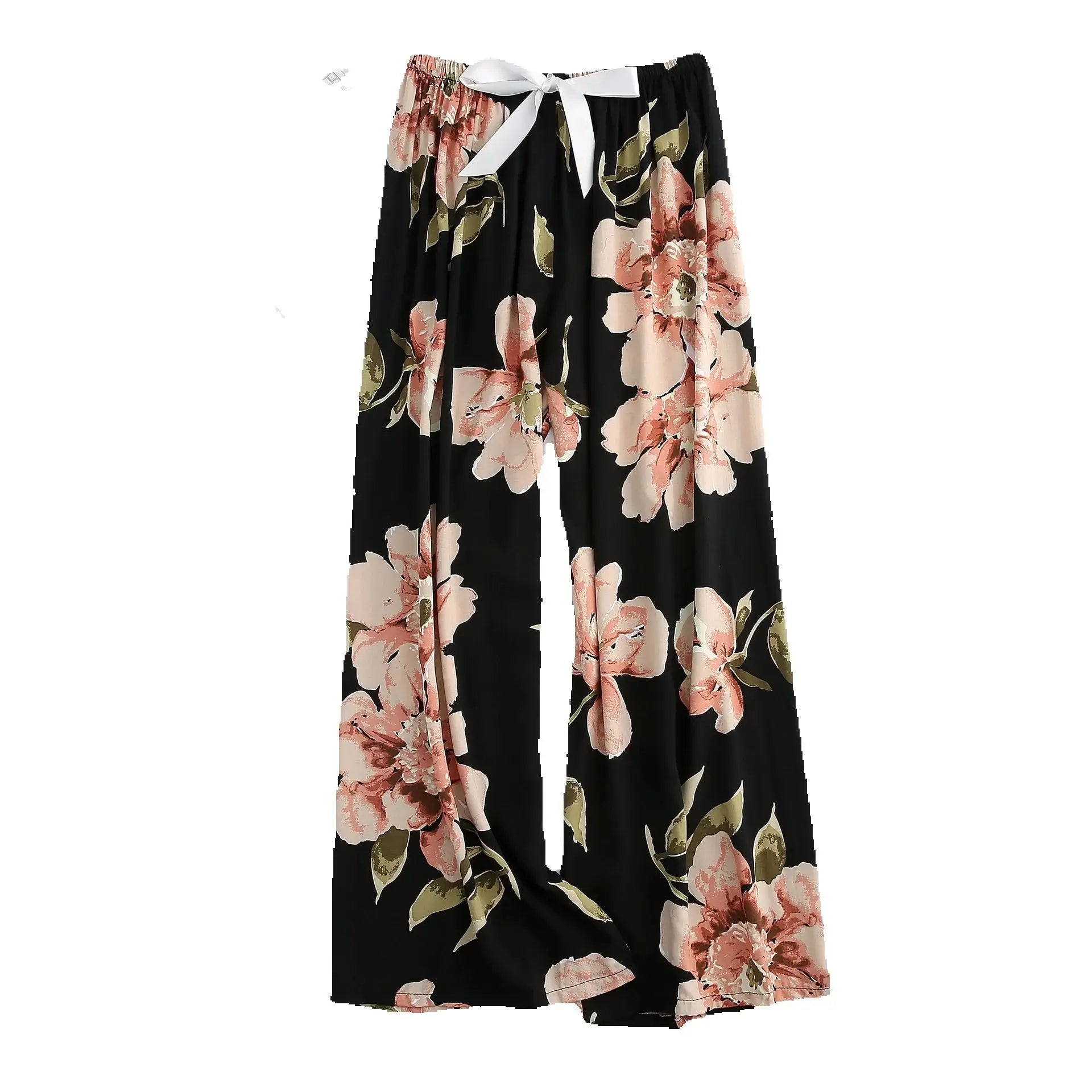 New Ladies Pants Viscose Pajama Sleep Bottoms Thin Loose Large Size Pants Women Pants Home Clothes Loungewear Floral Sleepwear