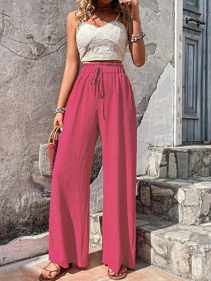 Women's Clothing Wide Leg High Waist Pants Summer New Fashion