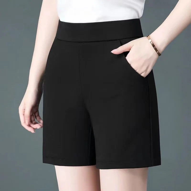 Summer 2026 Women's Ice Silk Wide Leg Pants Narrow Straight Casual Cool Pants Sunscreen Mosquito Proof High Waist Long Trousers