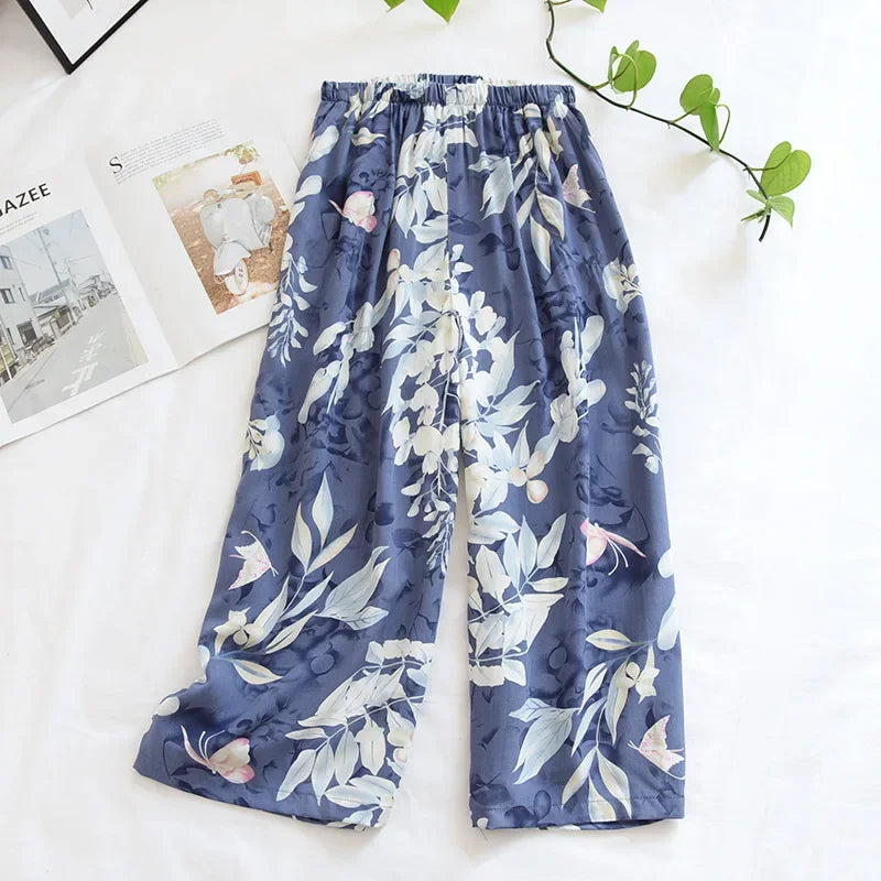 New ladies summer pants thin section soft artificial cotton loose casual loungewear streetwear
