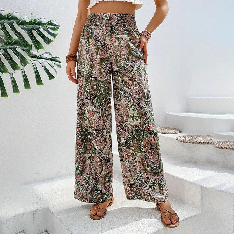 Summer Wide Leg Pants for Women Straight Trouser New Ladies Fashion