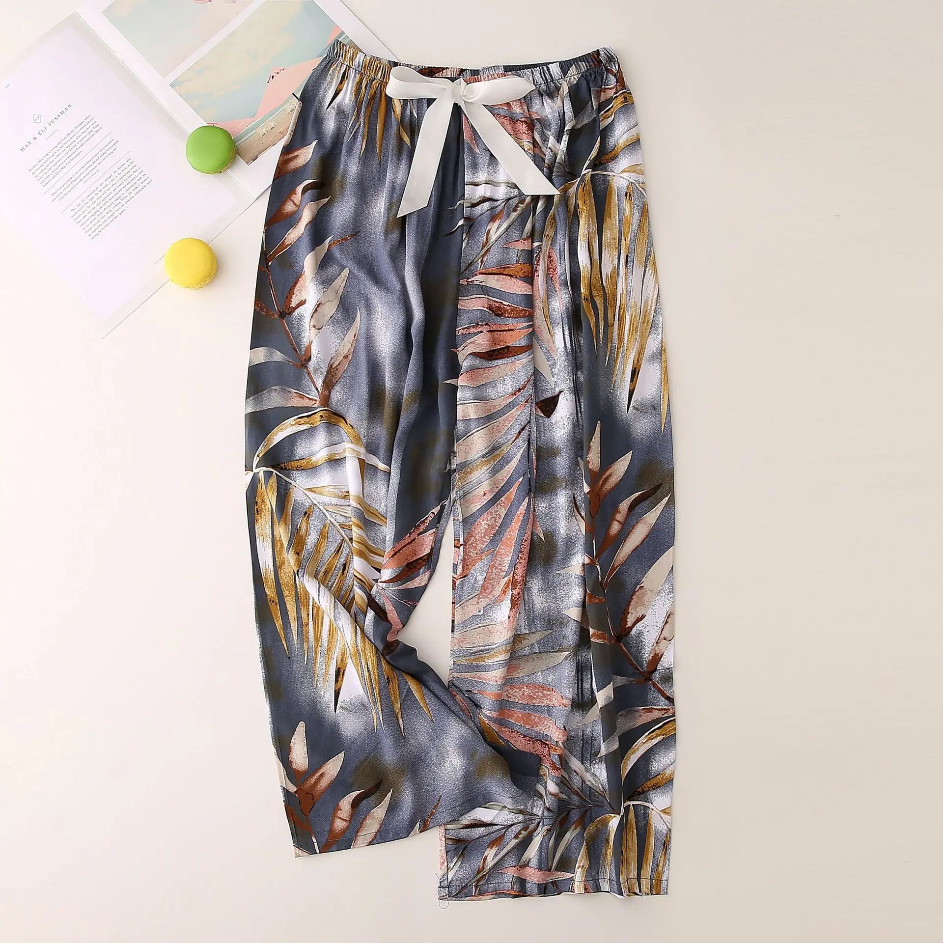 Casual Cute Women Loose Pajama Pants Summer Autumn Lounge Trousers Print Bottoms Stretch Waist Drawstring High Waist Home Pants