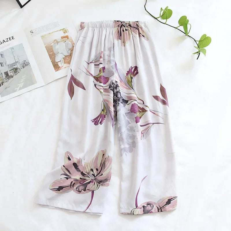 new ladies summer pants thin section soft artificial cotton loose casual home pants can be worn outside