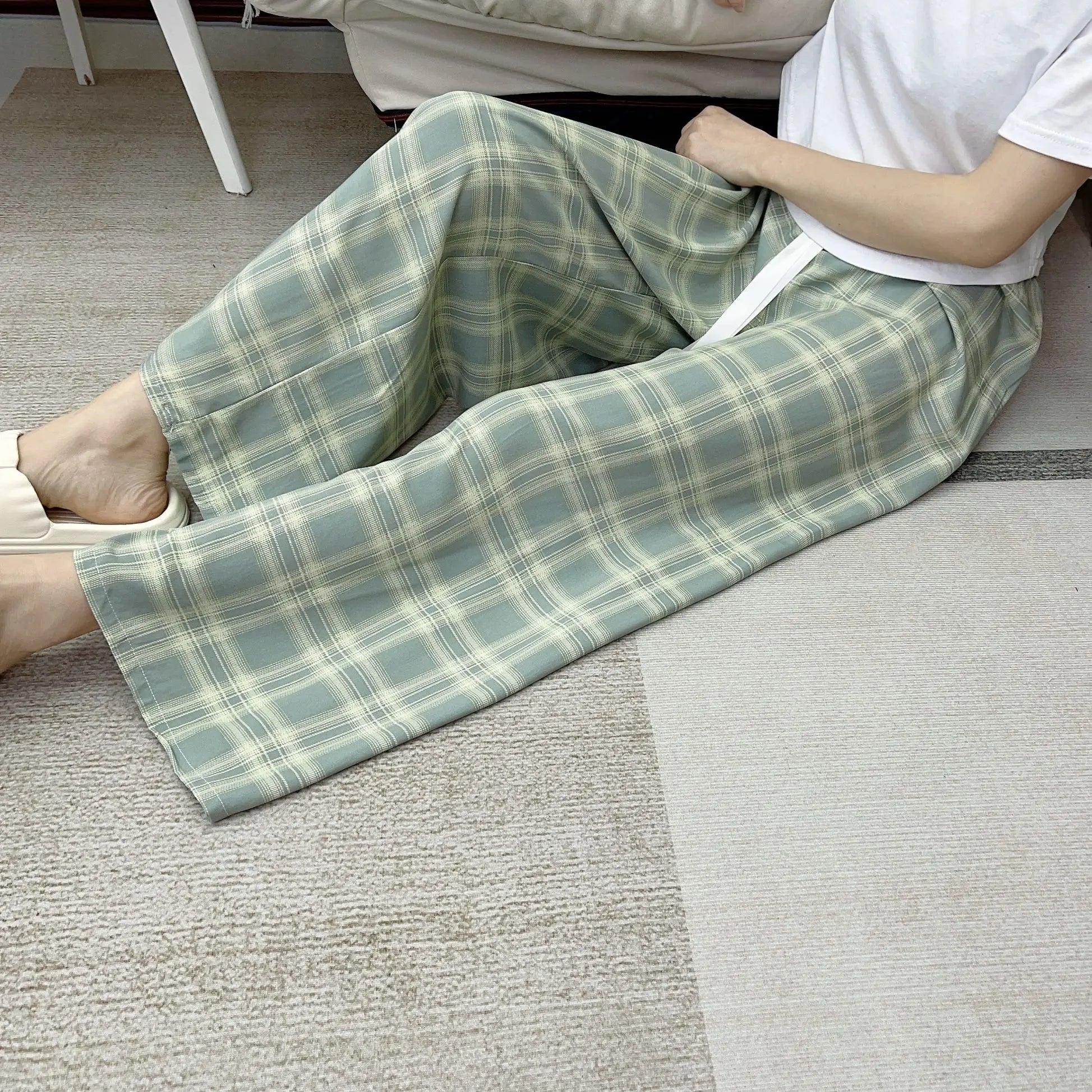 Loungewear Women Summer Pants Thin Bottoms Large Size Home Wear Pants Flower Print Loose Cute Trousers