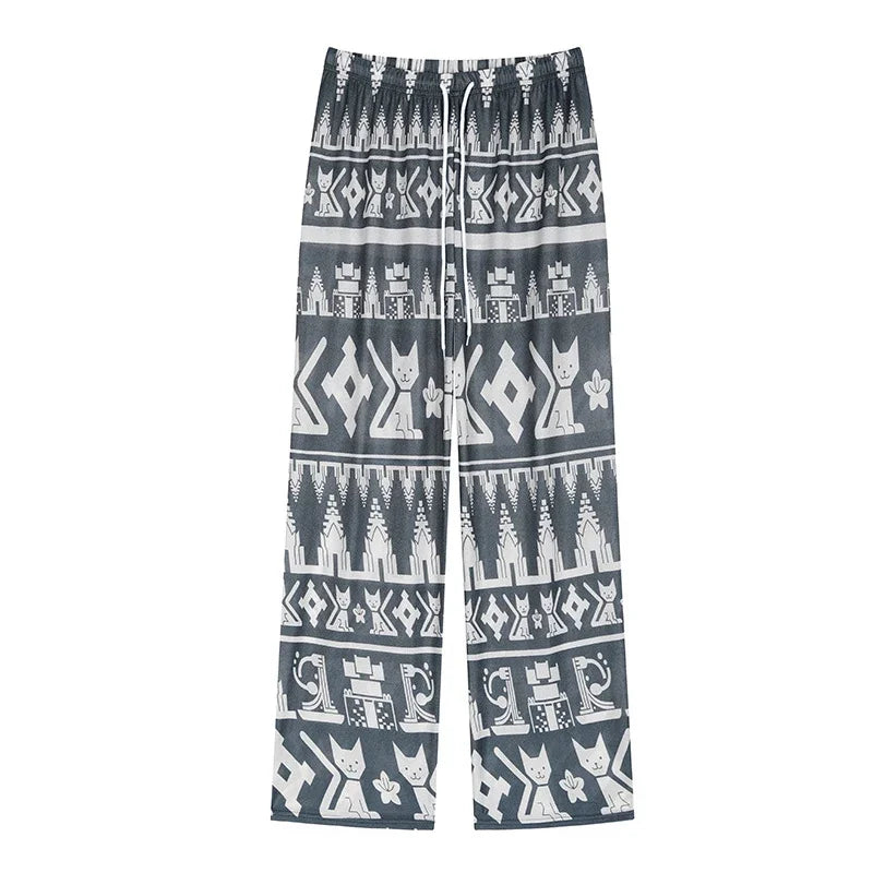 New Cat Wide Leg Pants Casual Pants Women's Trendy Drop Feel Collection Sleepy Pants Pants Home Clothes