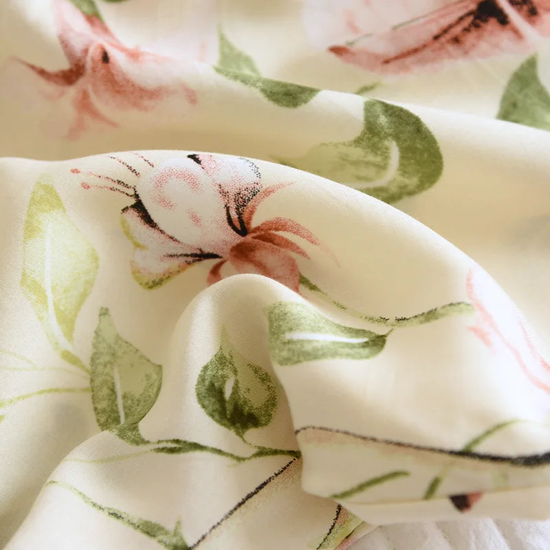 Spring and summer new women's trousers 100% viscose large flowers comfortable pajama pants loose closing home pants plus size