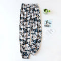 Spring and summer new women's trousers 100% viscose large flowers comfortable pajama pants loose closing home pants plus size
