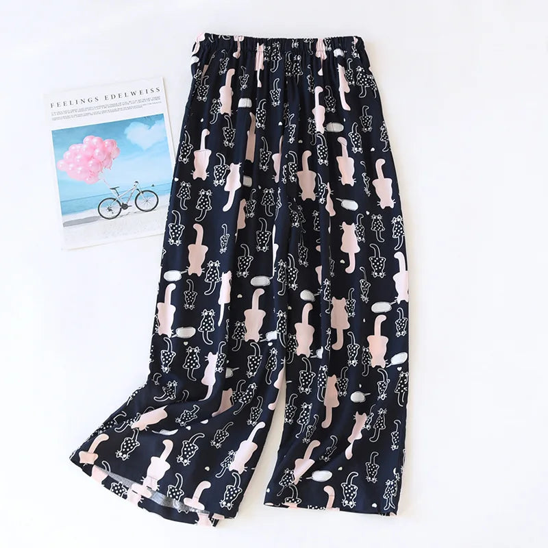 New ladies summer shorts cropped pants thin section soft artificial cotton loose casual home pants can be worn outside